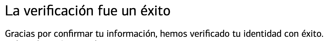 La verificación fue un éxito