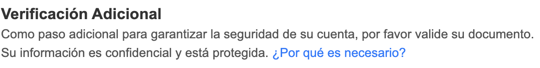 Verificación Adicional